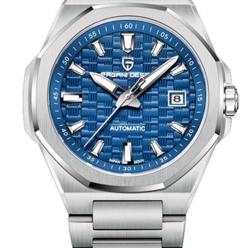 Pagani design Silver and Blue dial Automatic Watch Mens
